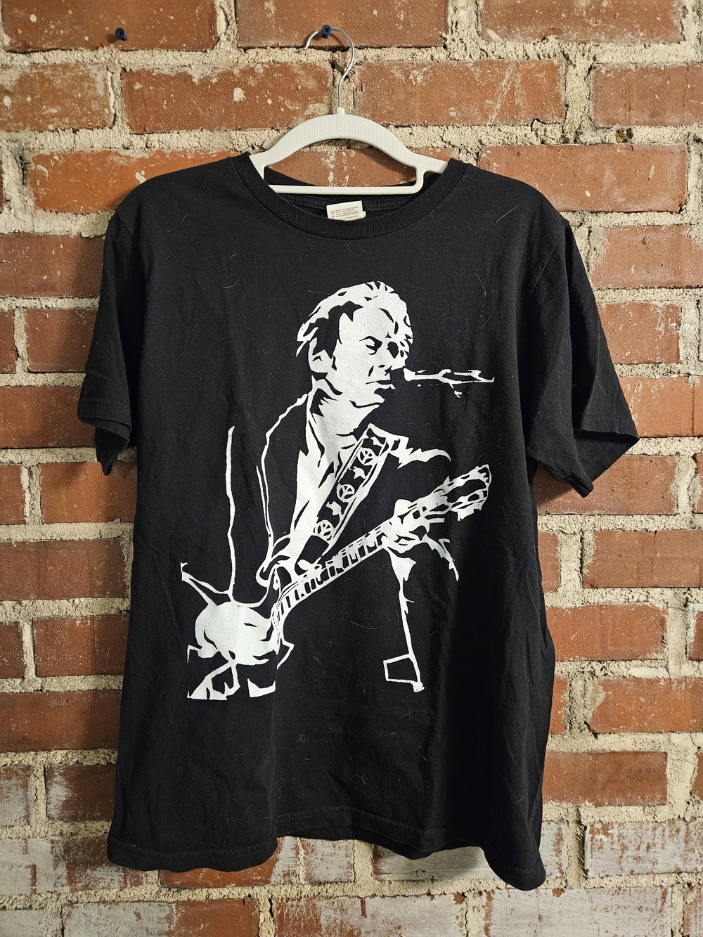 Black Graphic Neil Young 2008 Tour Medium T-Shirt with White Print